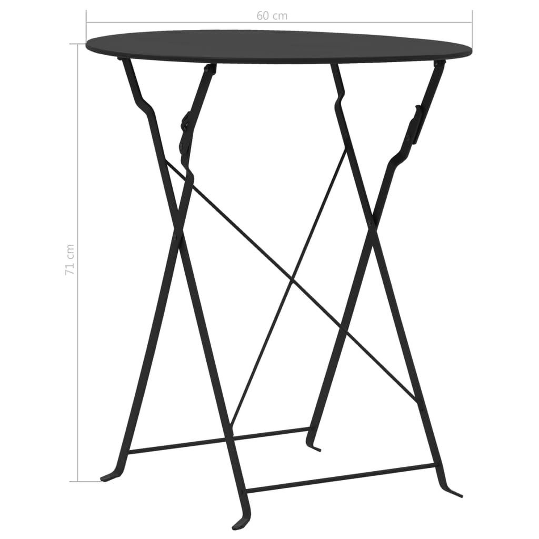 Voir la diapositive 6 : VIDAXL Ensemble de bistro 3 pcs Acier Noir