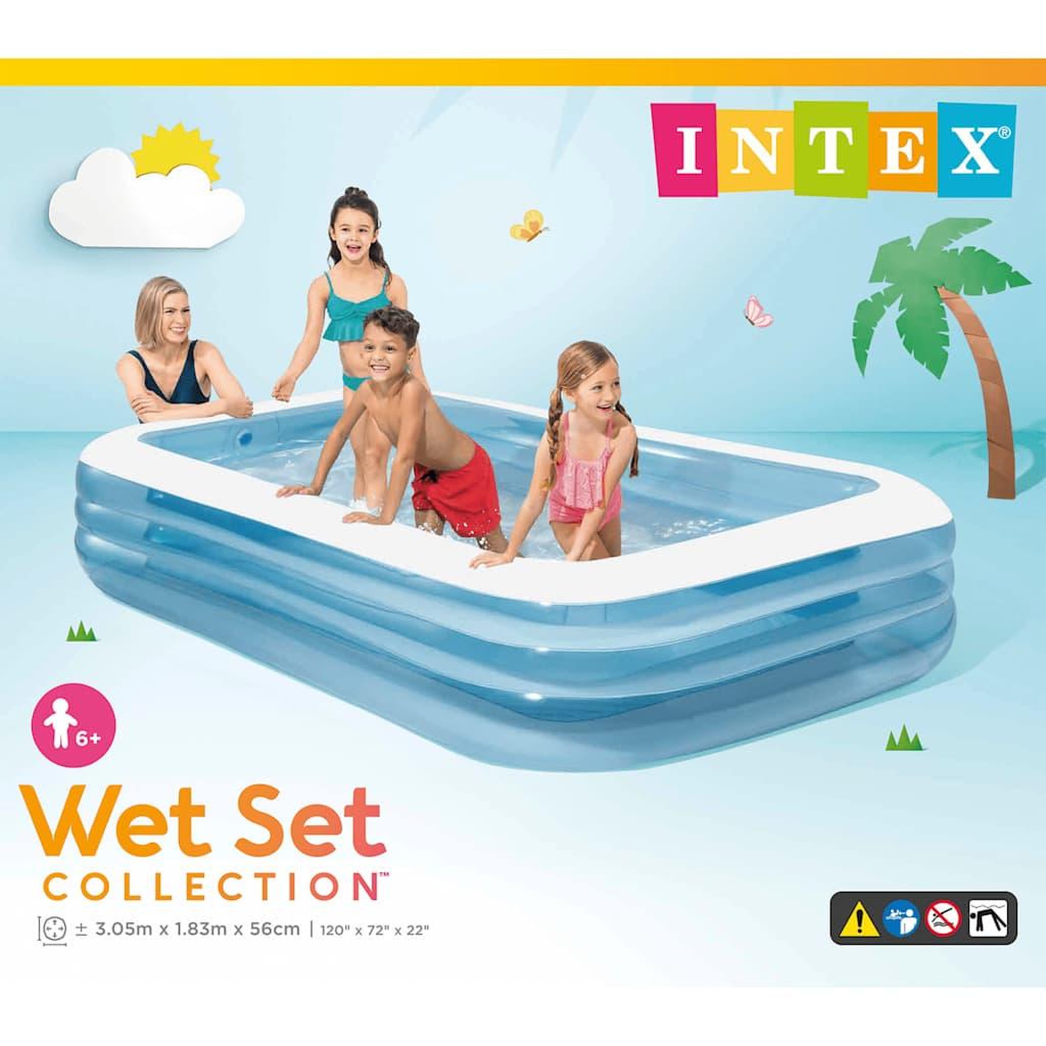 Voir la diapositive 3 : INTEX Petite piscine gonflable 3.05 x 1.83 m -  givrée - 58484np
