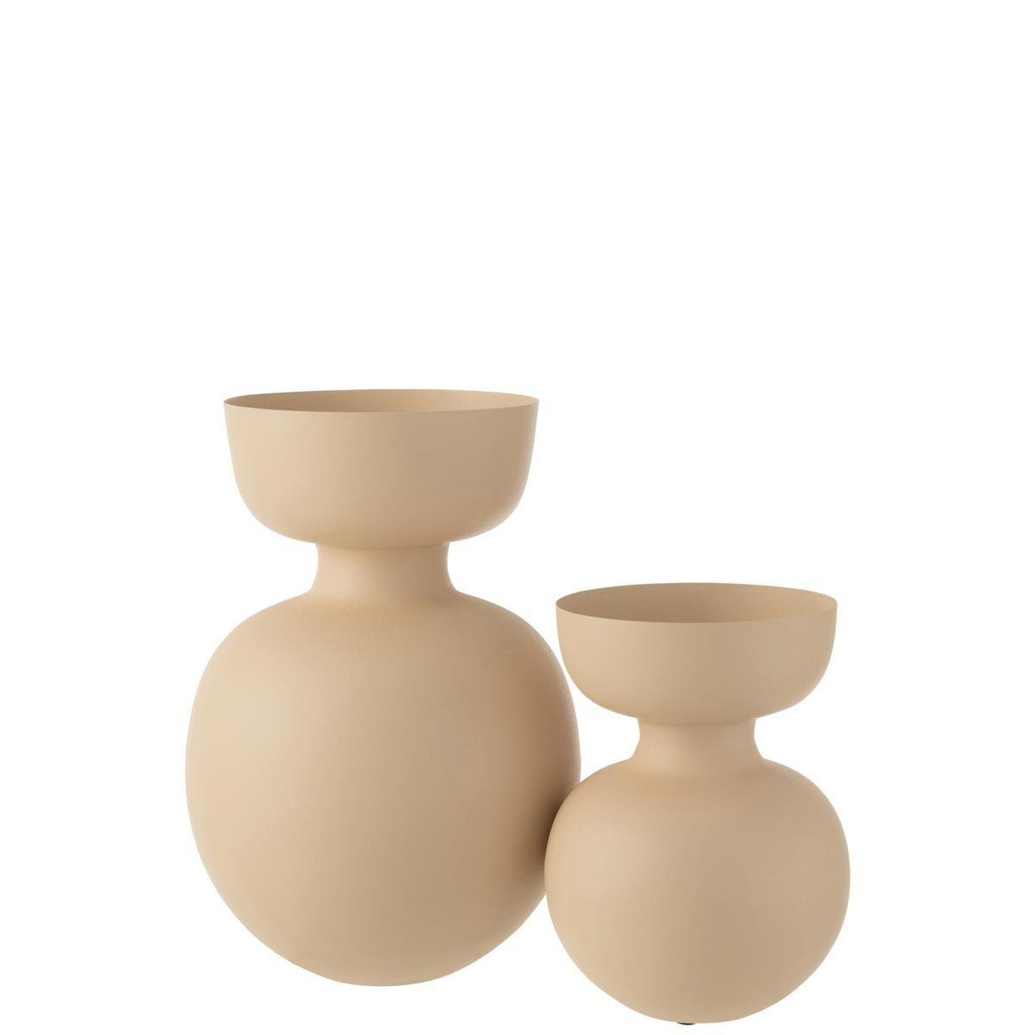 Voir la diapositive 2 : J-LINE Vase déco en métal  thibault  45cm beige