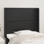 Voir la diapositive 1 : VIDAXL Tete de lit avec oreilles Noir 83x16x118/128 cm Similicuir