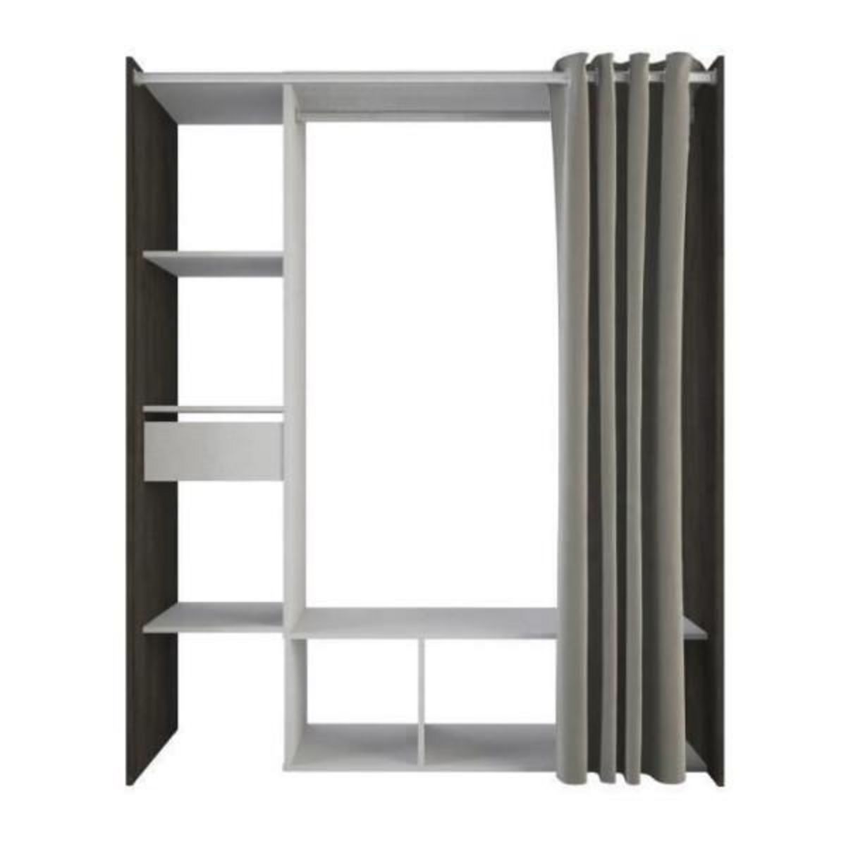 Demeyere Kit dressing + rideau - Chene Waterford / Lin tisse - L150 x P49,9 x H183 cm - MONTANA