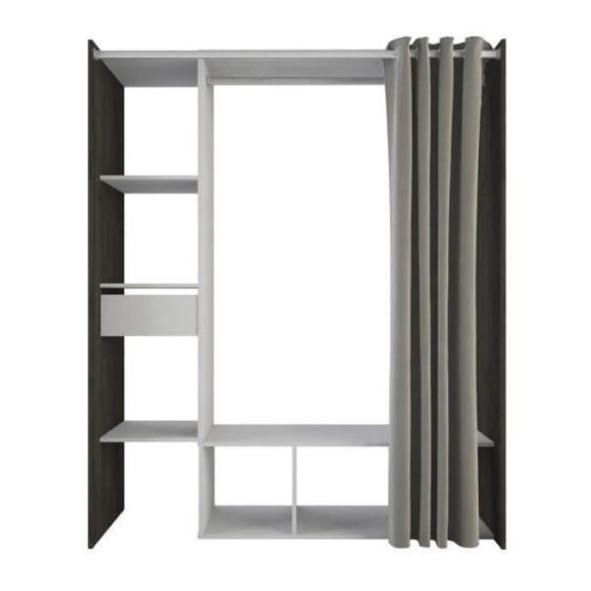 Demeyere Kit dressing + rideau - Chene Waterford / Lin tisse - L150 x P49,9 x H183 cm - MONTANA