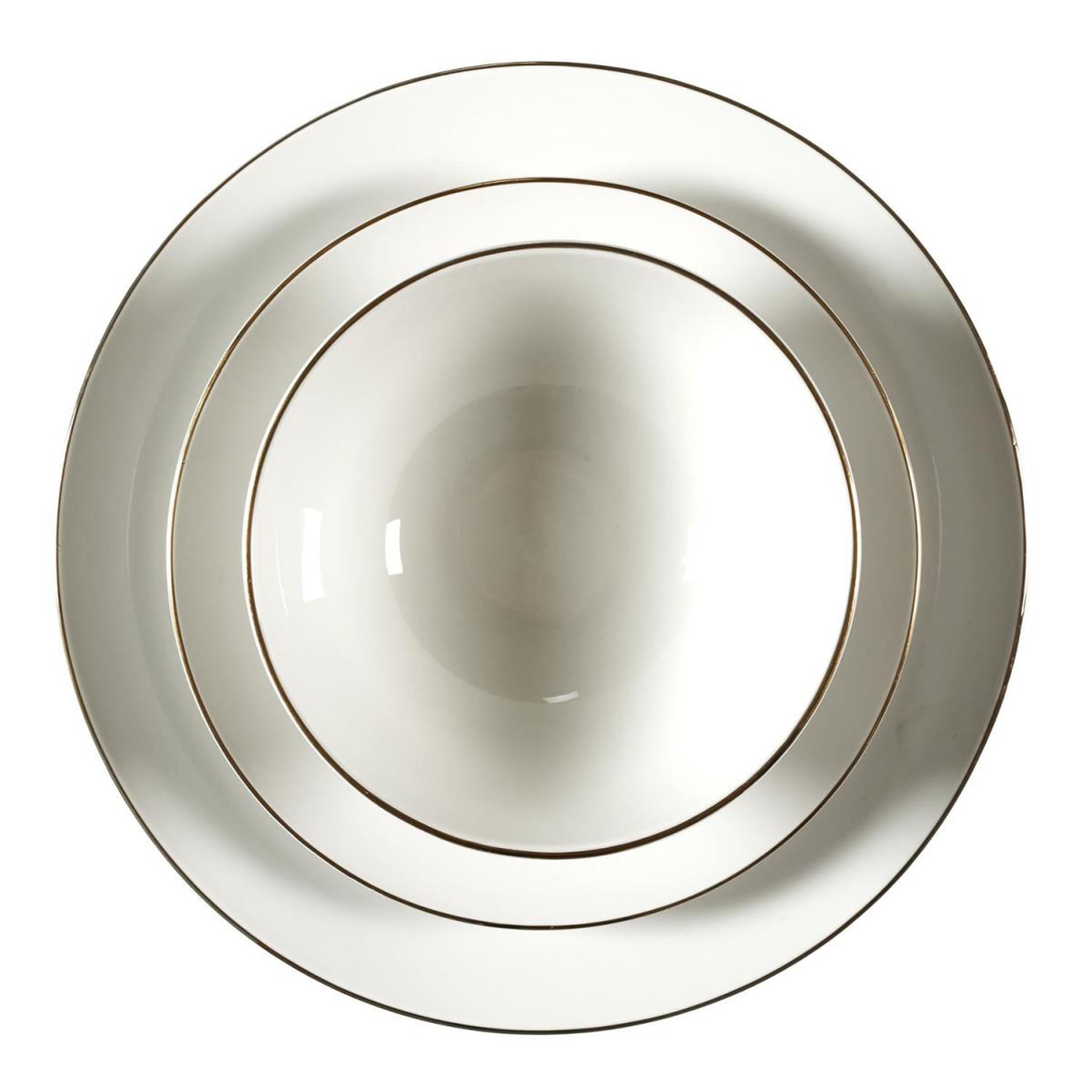 Voir la diapositive 3 : The Home Deco Factory Service de table en porcelaine 12 pièces  erina  27cm blanc