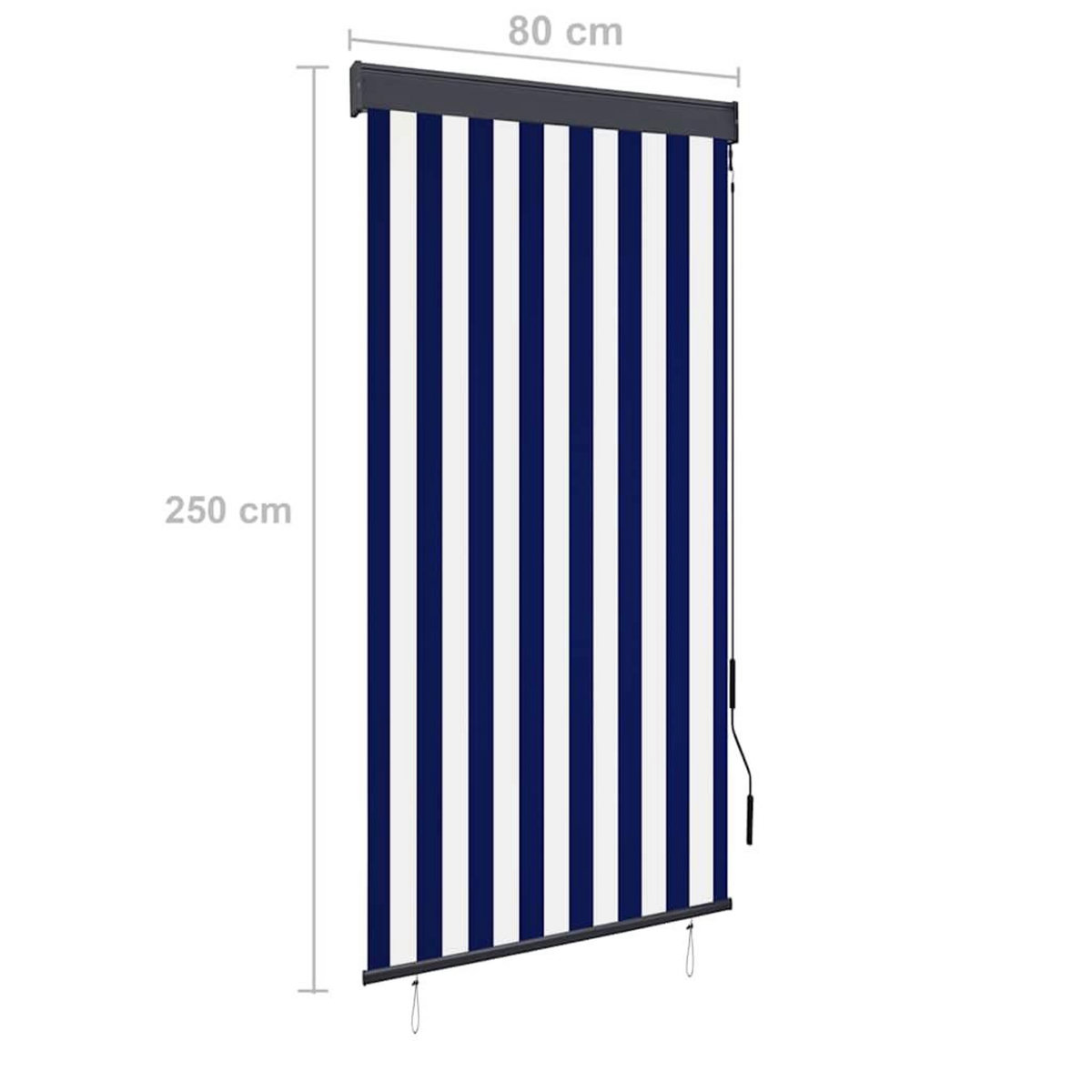 VIDAXL Store roulant d'exterieur 80x250 cm Bleu et blanc