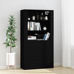 VIDAXL Buffet haut Noir Bois d'ingenierie
