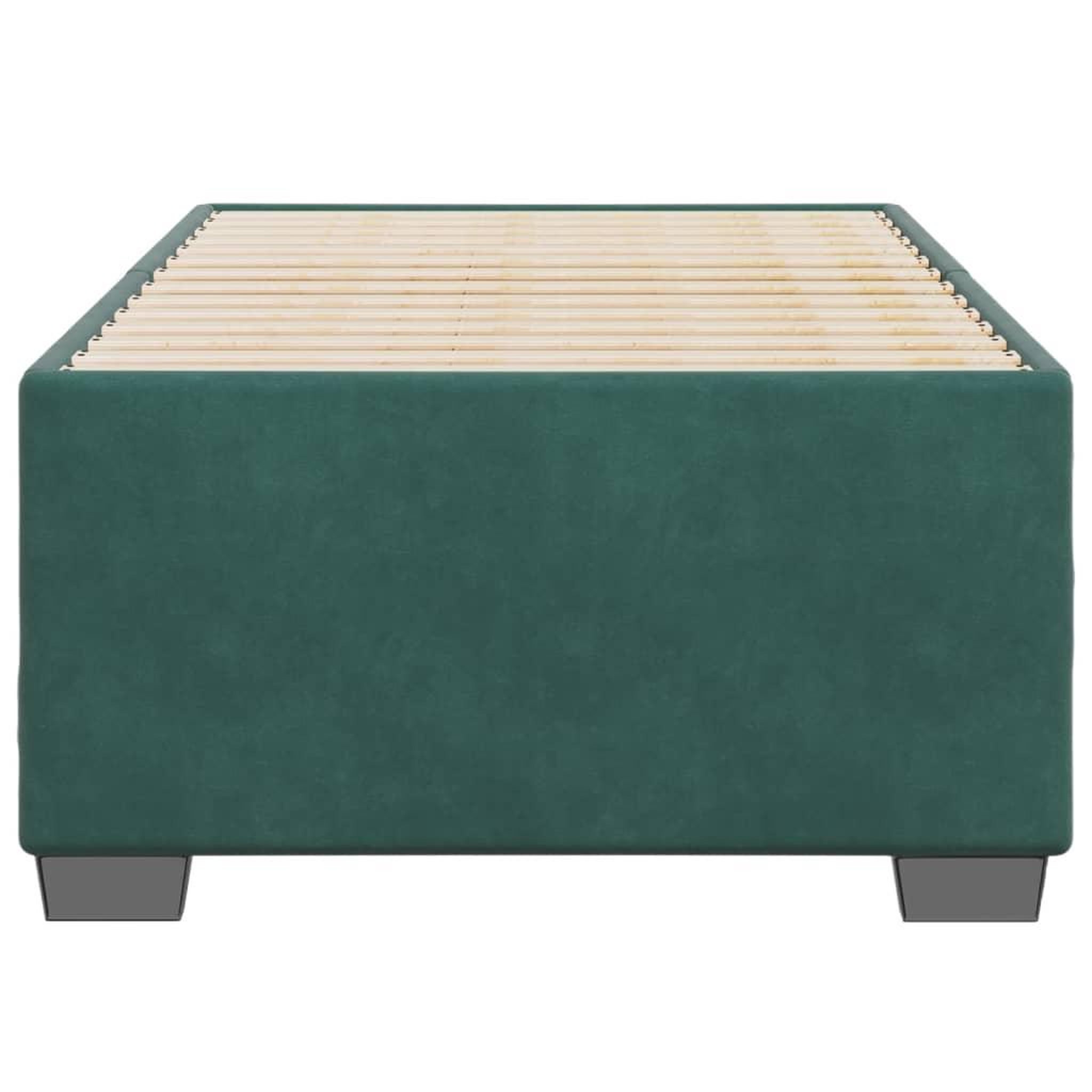 Voir la diapositive 4 : VIDAXL Cadre de lit sans matelas vert fonce 90x190 cm velours