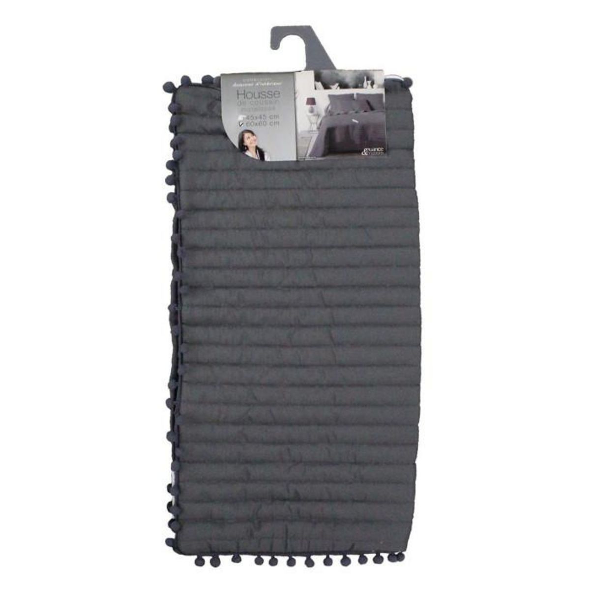 Paris Prix Housse de Coussin  Dorinette  60x60cm Anthracite