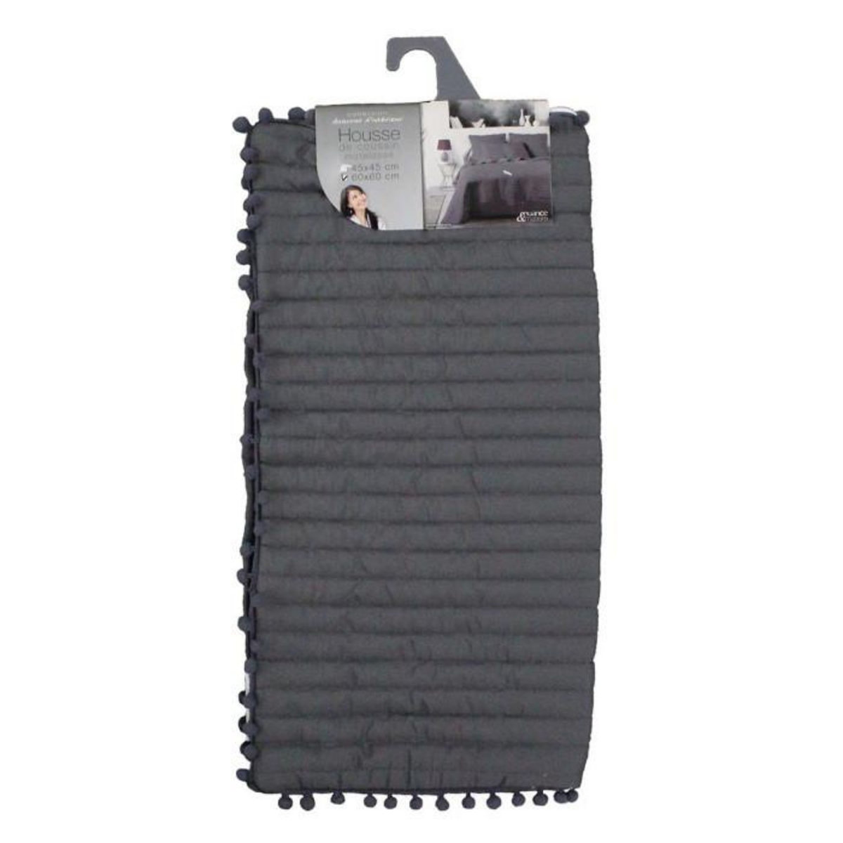 Paris Prix Housse de Coussin  Dorinette  60x60cm Anthracite