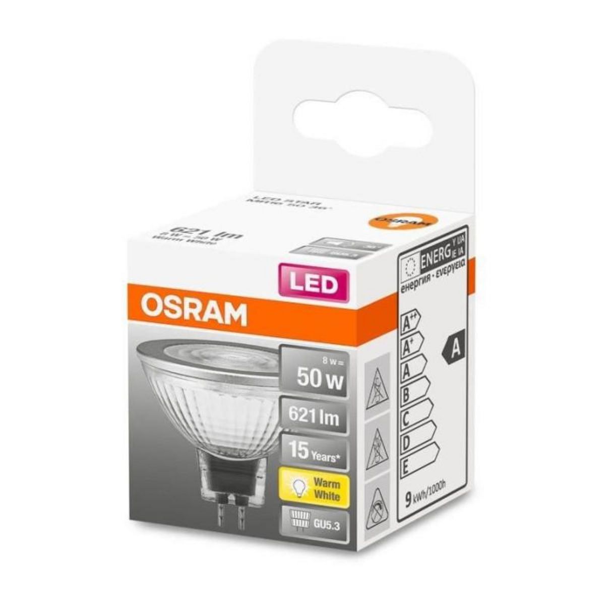 Osram OSRAM Spot MR16 LED 36? verre 8W50 GU5.3 chaud