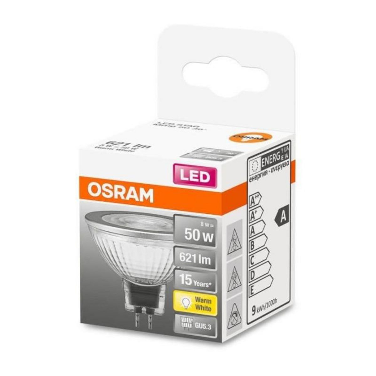 Osram OSRAM Spot MR16 LED 36? verre 8W50 GU5.3 chaud