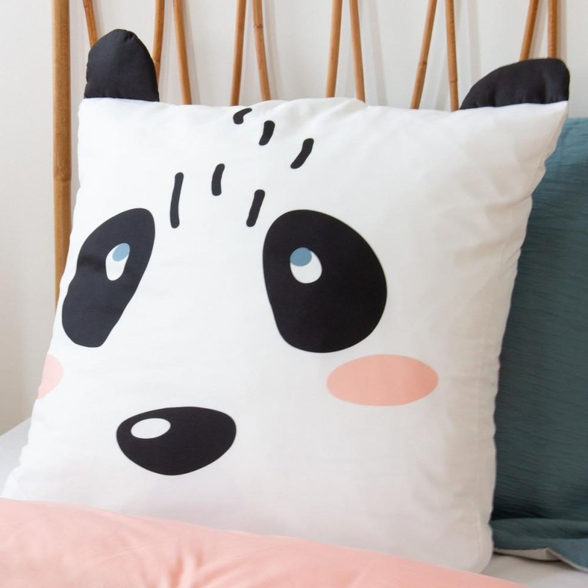 COTE DECO Housse de couette enfant 140x200 + 1 taie avec oreilles