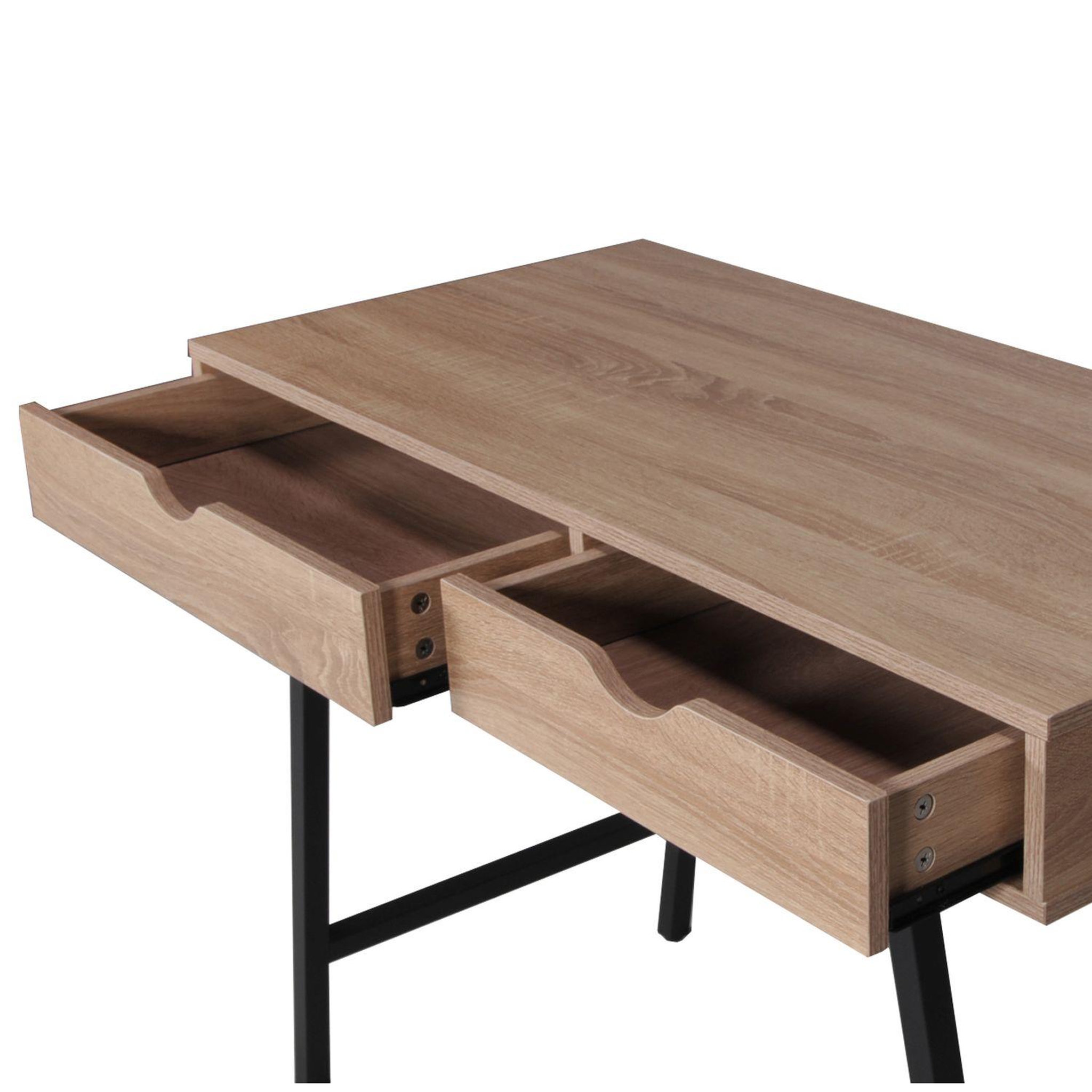 Voir la diapositive 3 : Bureau droit 2 tiroirs L100cm BROOKLINE