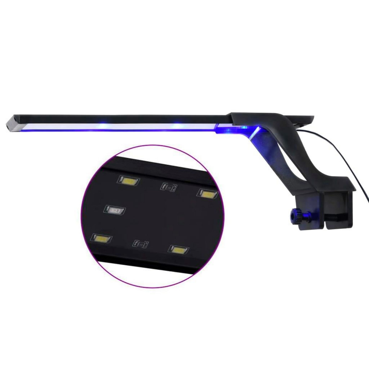 VIDAXL Lampe a LED d'aquarium avec pince 35-55 cm Bleu et blanc