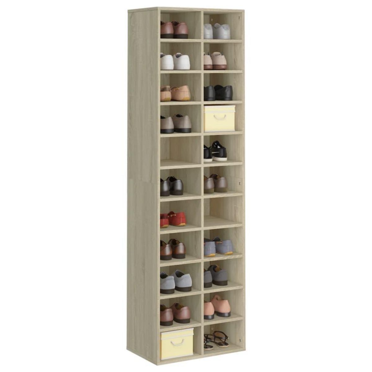 VIDAXL Armoire a chaussures chene sonoma 54x34x183cm bois d'ingenierie