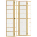 HOMCOM Paravent intérieur pliable 4 panneaux 160 x 170 cm séparateur de pièce bois pin non tissé blanc