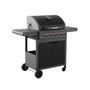 Voir la diapositive 1 : SWEEEK Barbecue au gaz Edmond noir. 4 brûleurs + 1 feu latéral. avec thermomètre. L 122x P62 x H143 cm