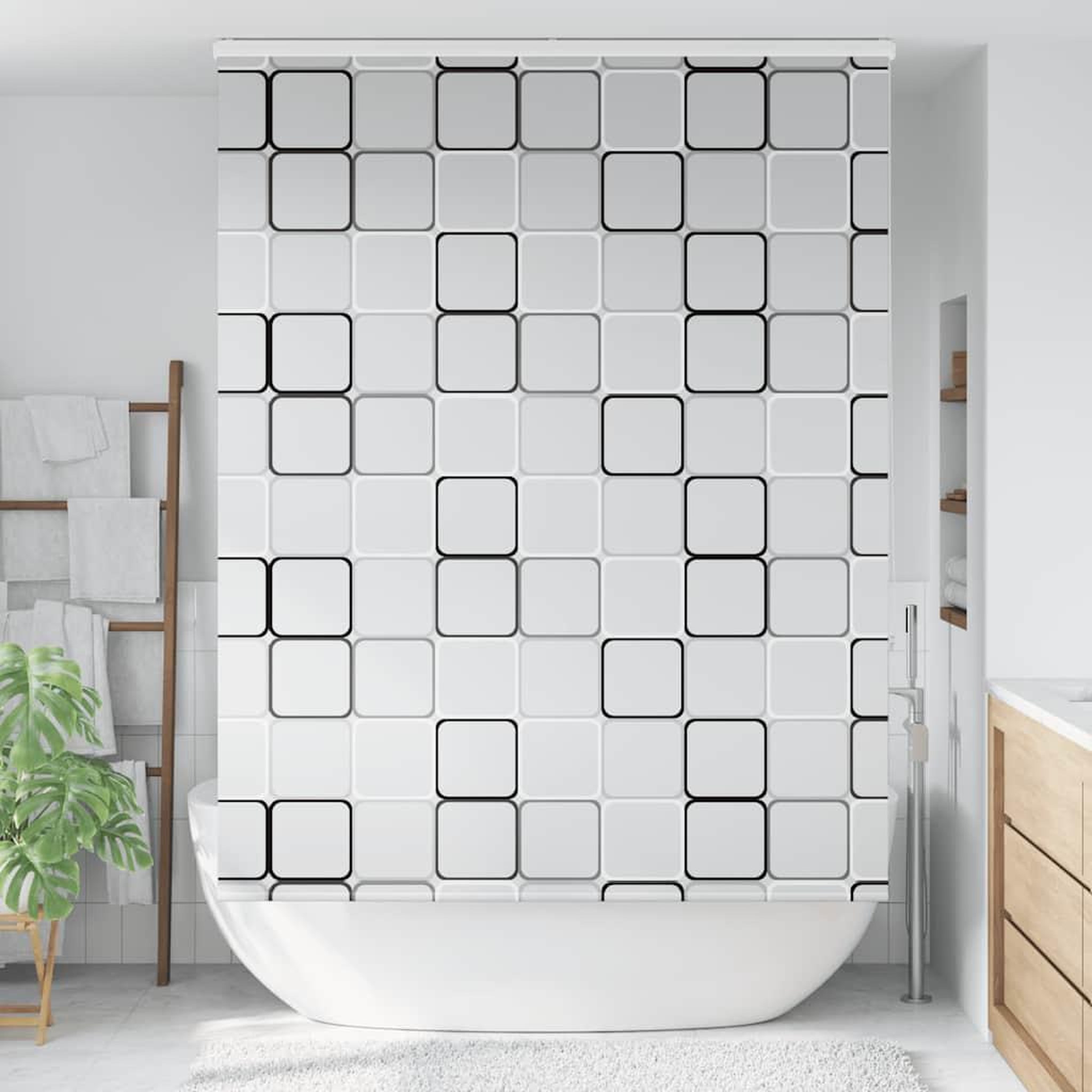 Voir la diapositive 2 : VIDAXL Store enrouleur de douche avec cassette largeur du tissu 146 cm