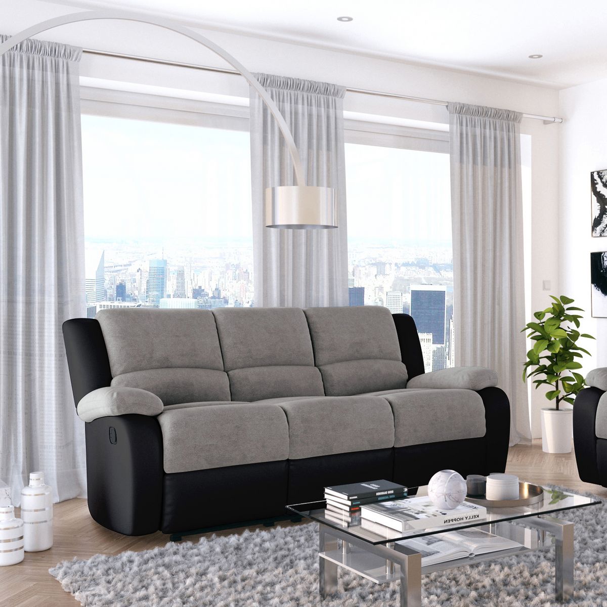 Canapé relax manuel 2 ou 3 places HELENE