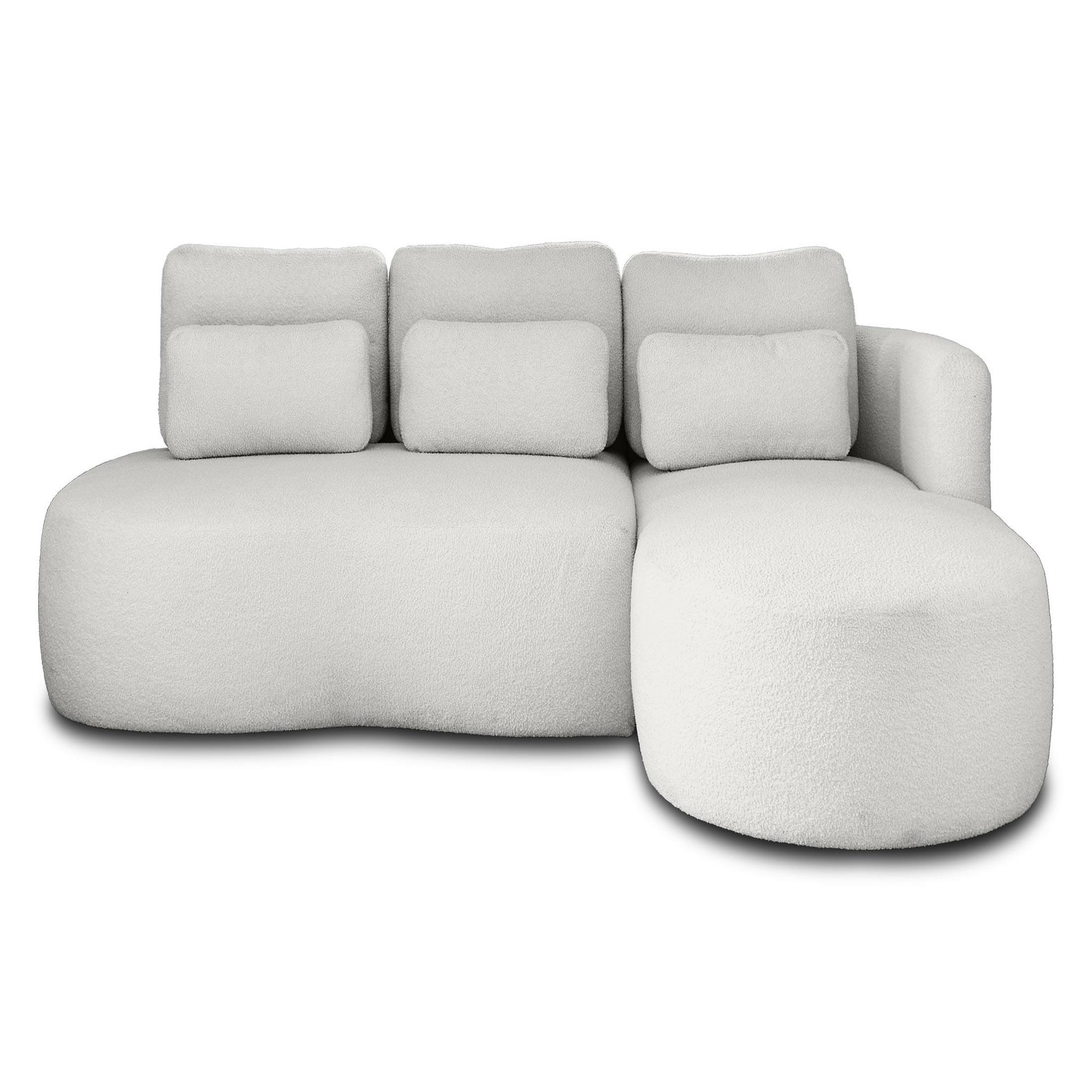 Voir la diapositive 1 : LISA DESIGN Mahina - canapé d'angle droit - 4 places - convertible avec coffre - en tissu bouclette