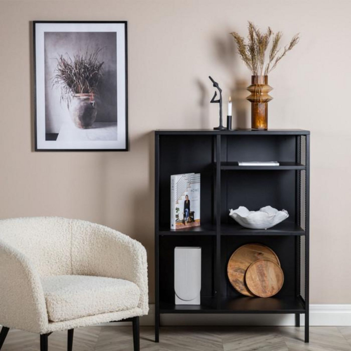 Paris Prix Étagère 3 Niveaux en Métal  Misha  110cm Noir