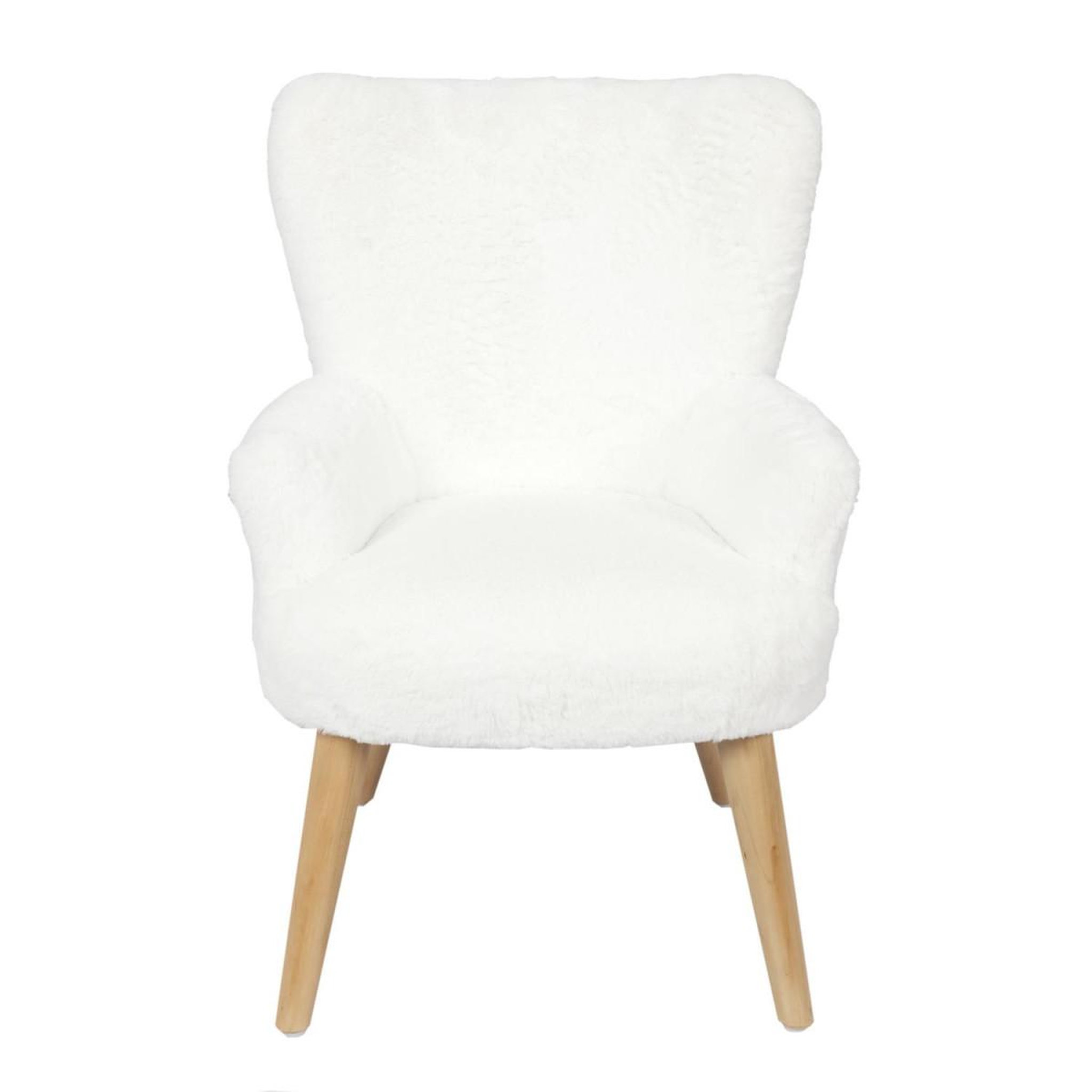 Voir la diapositive 2 : HOME DECO KIDS Fauteuil enfant imitation fourrure  helsinki  63cm blanc