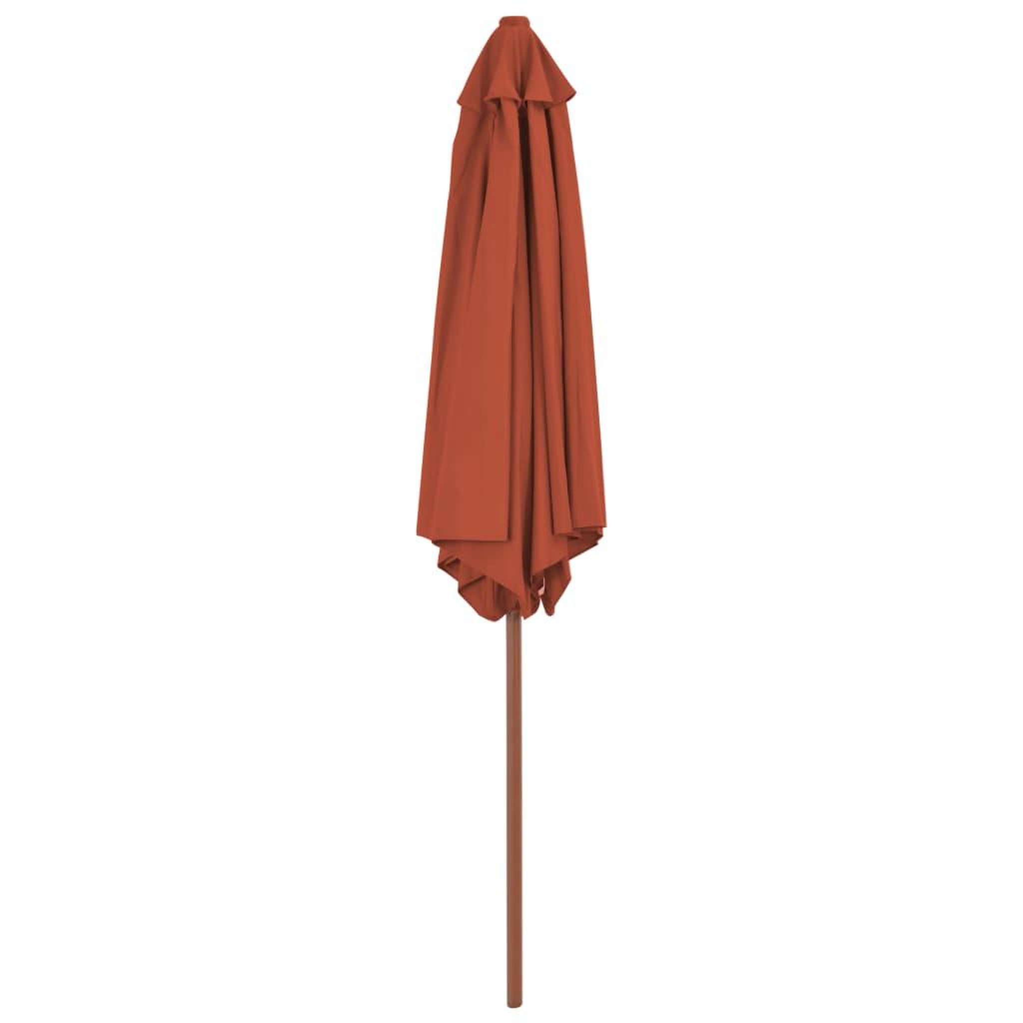 Voir la diapositive 3 : VIDAXL Parasol d'exterieur avec mat en bois 270 cm Terre cuite
