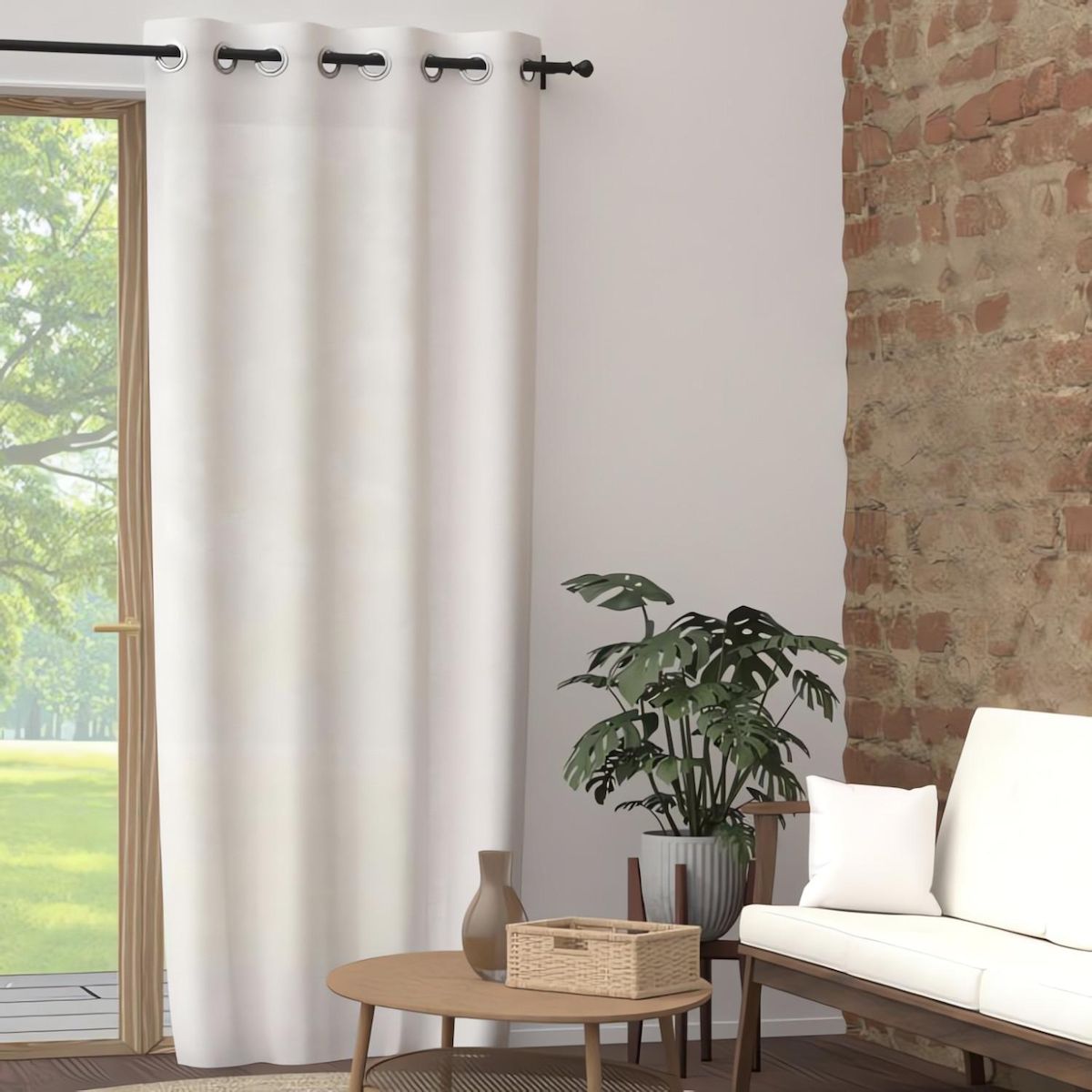 SOLEIL D'OCRE Rideau à oeillets pur coton PANAMA, par Soleil d'Ocre