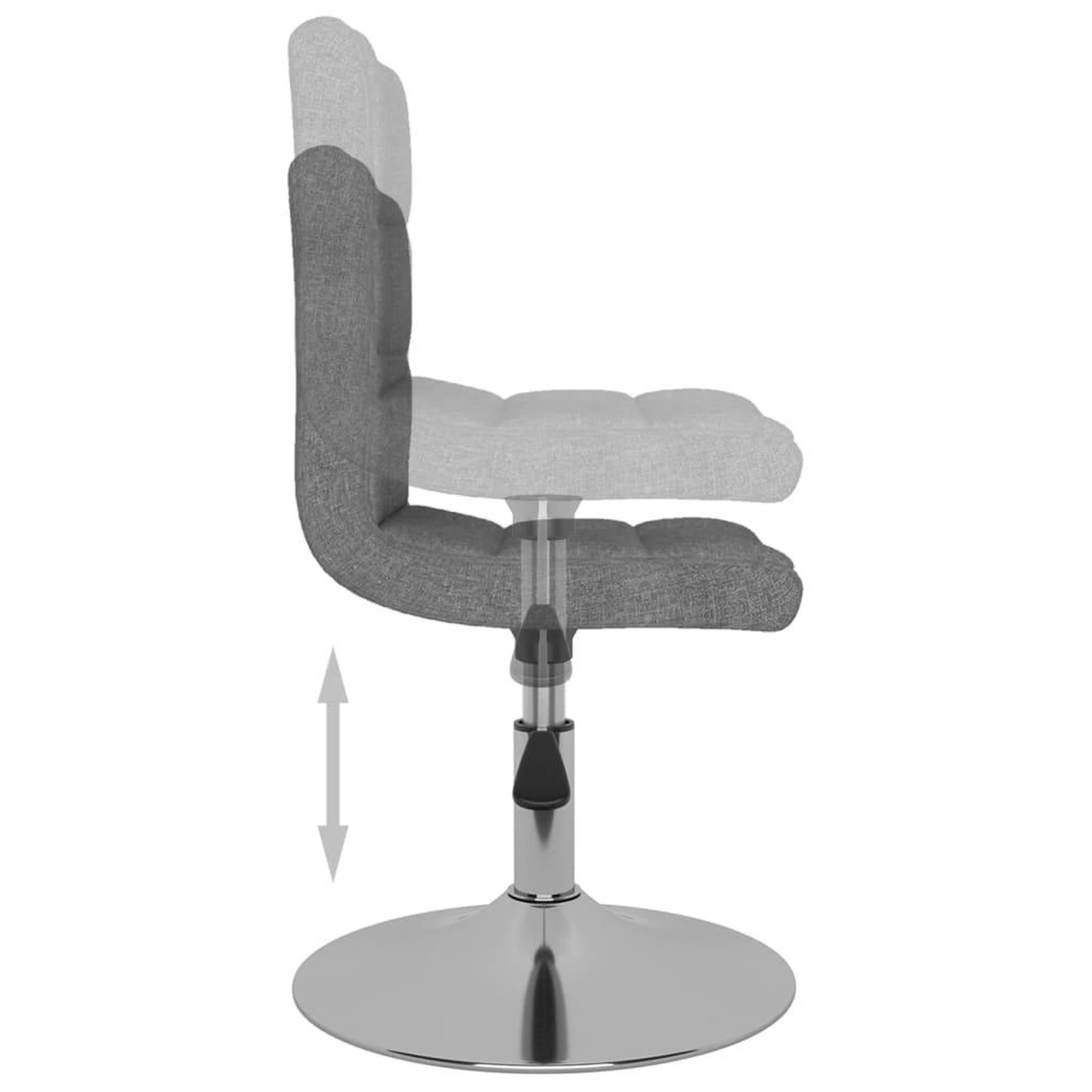 Voir la diapositive 5 : VIDAXL Chaises pivotantes a manger lot de 4 Gris clair Tissu