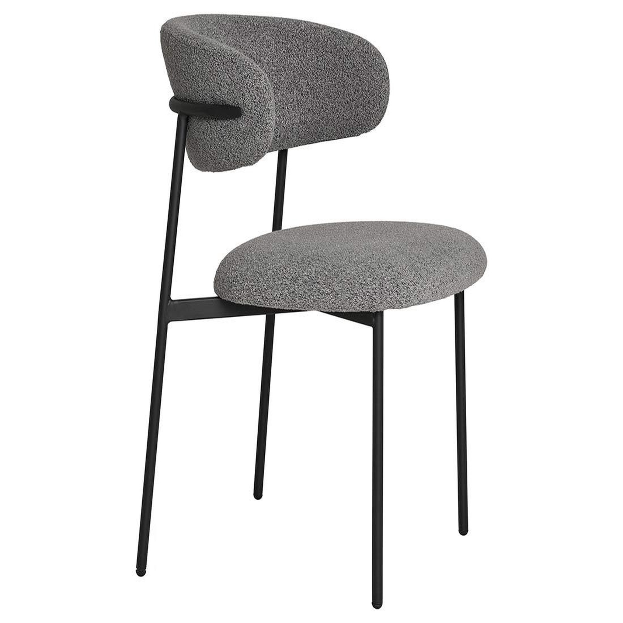 Voir la diapositive 5 : BEST MOBILIER Erica - lot de 2 chaises en tissu bouclette - pieds en acier