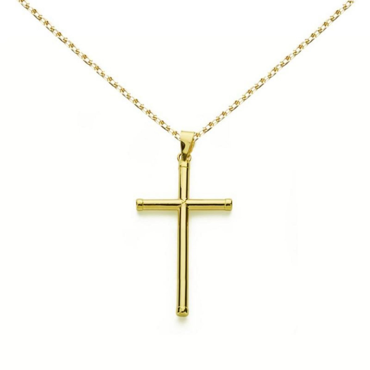 L'ATELIER D'AZUR Collier - Médaille Croix Or Jaune - Chaine Dorée