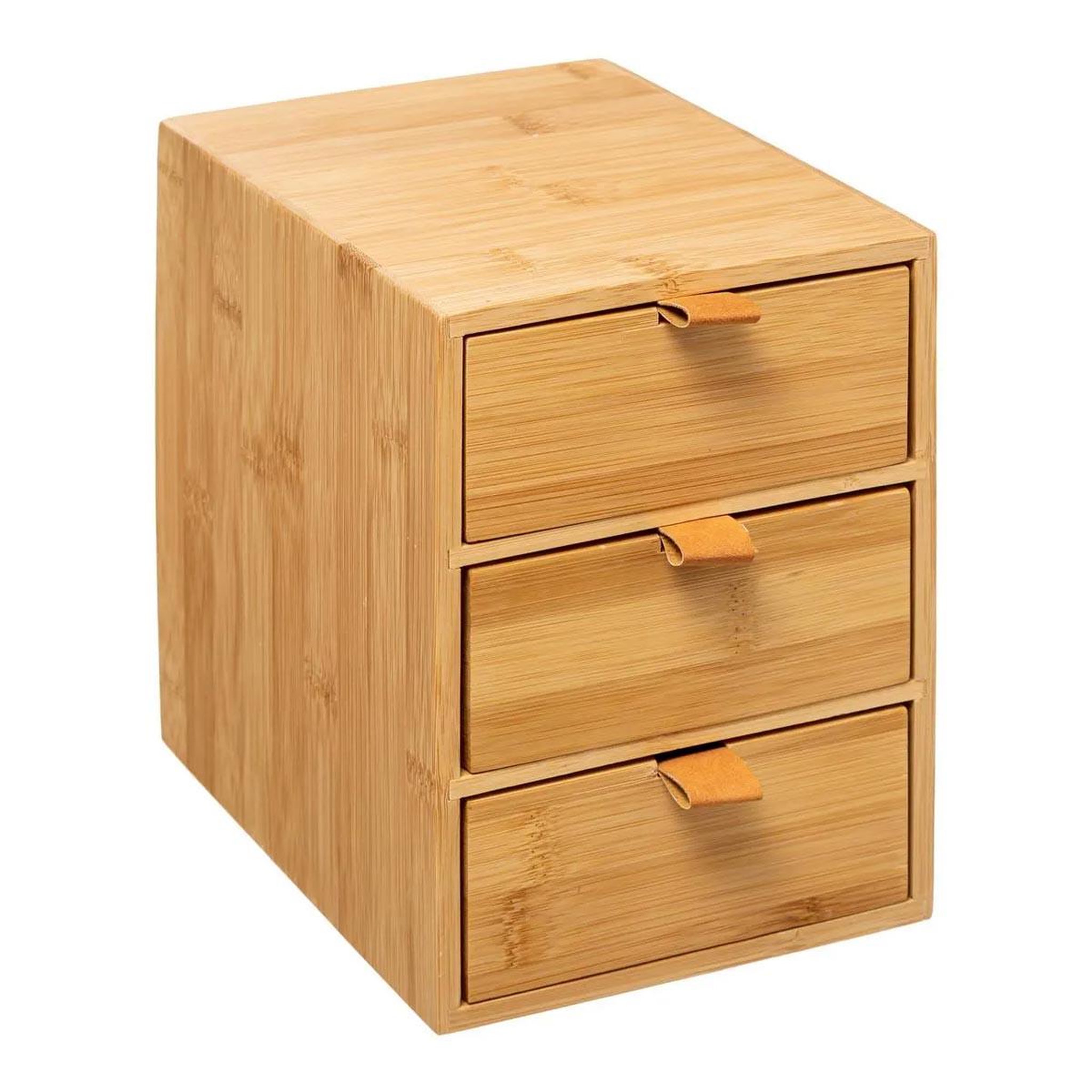 FIVE Boîte déco 3 tiroirs  bambou  21cm naturel
