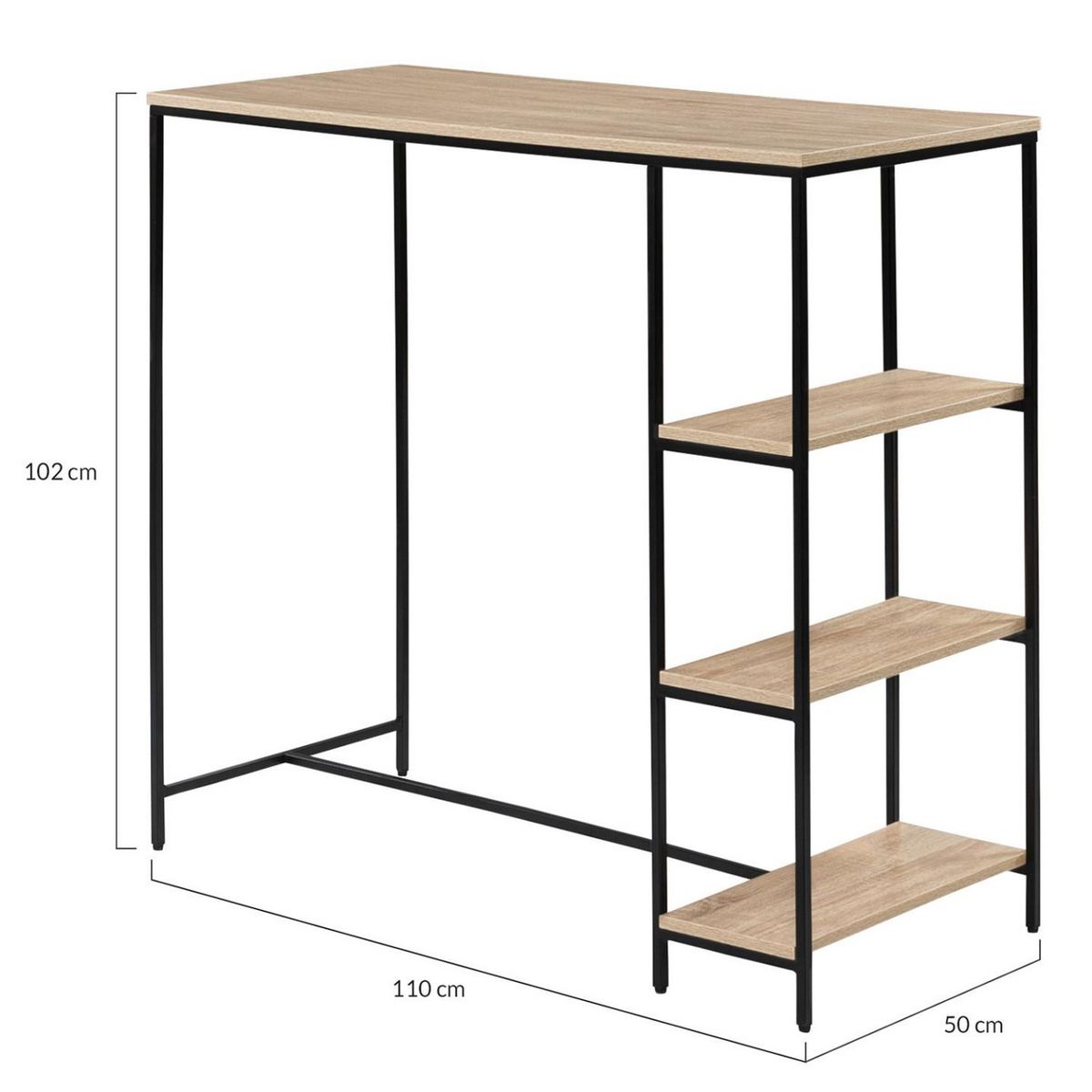 ID MARKET Table de bar DETROIT 2 à 4 personnes design industriel