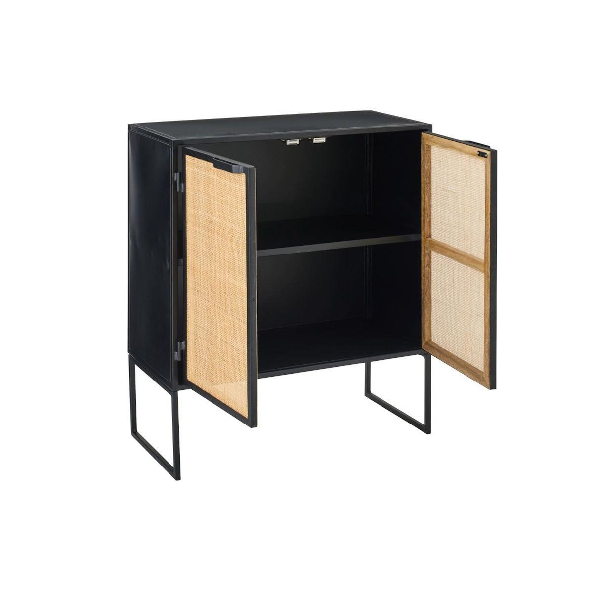 Paris Prix Buffet 2 Portes  Rickey  89cm Noir & Naturel
