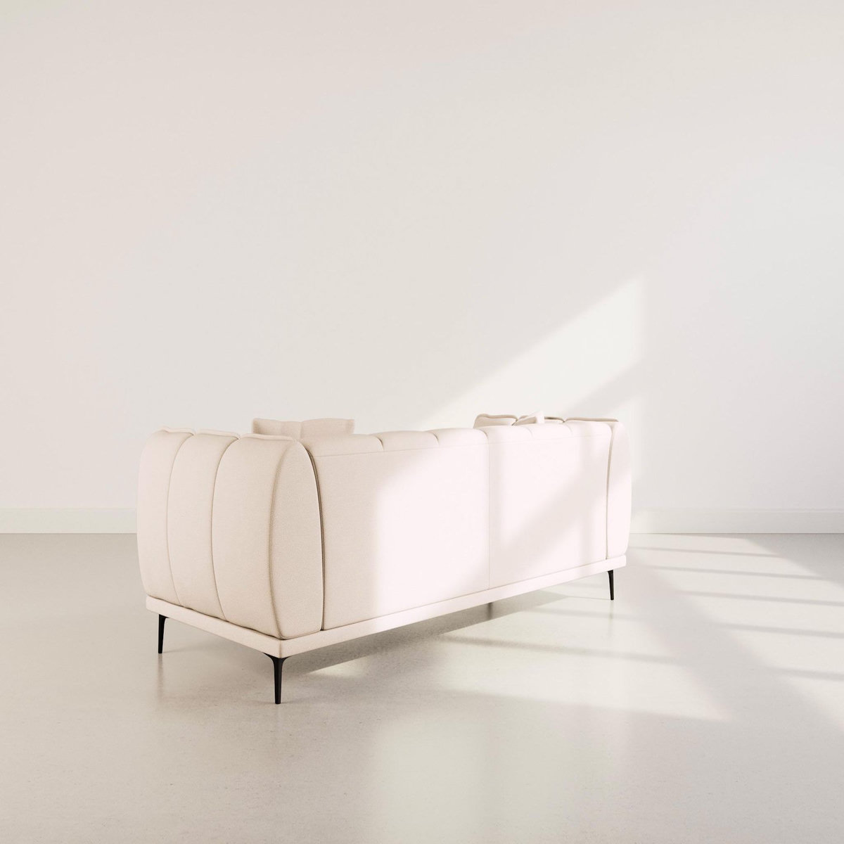 BEST MOBILIER Arsene - canapé droit 3 places en velours texturé
