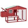 Voir la diapositive 2 : VIDAXL Poulailler avec nichoir Rouge et blanc Bois de sapin massif