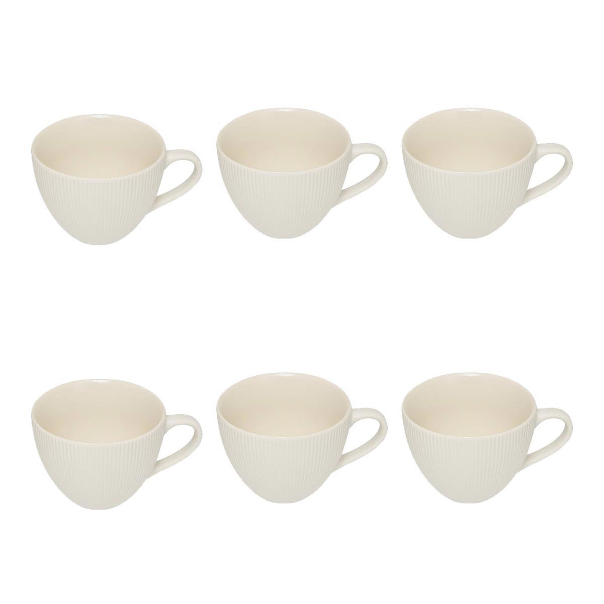 SECRET DE GOURMET Lot de 6 tasses en porcelaine  strata  52cl blanc