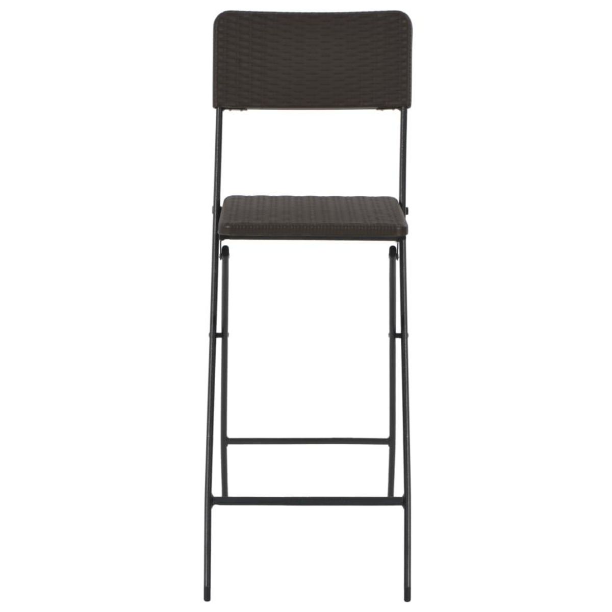 VIDAXL Chaise de bar pliable lot de 2 PEHD et acier Aspect de rotin