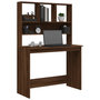 Voir la diapositive 4 : VIDAXL Bureau et etageres Chene marron 102x45x148 cm Bois d'ingenierie