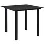 Voir la diapositive 1 : VIDAXL Table a dîner de jardin Noir 80x80x74 cm Acier et verre