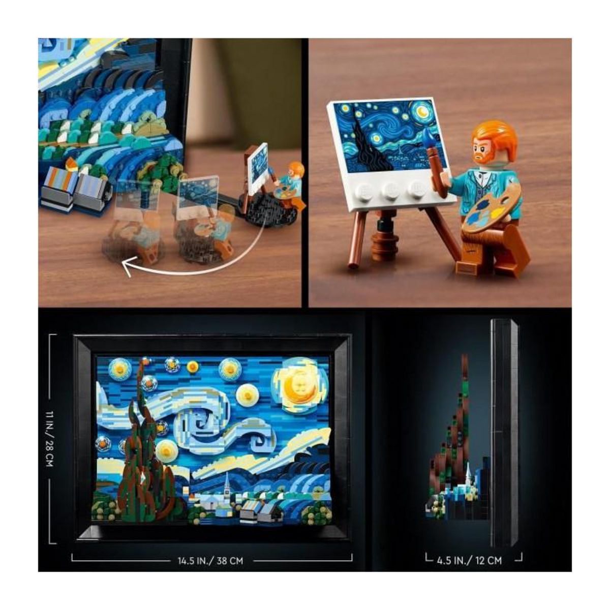 LEGO LEGO Ideas 21333 Vincent Van Gogh - La Nuit Étoilée, Reproduction de Tableau sur Toile