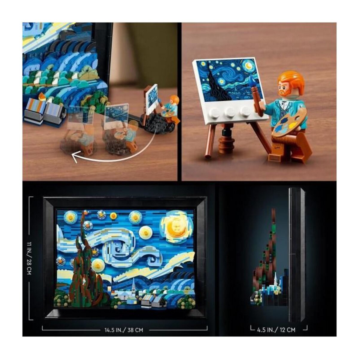 LEGO LEGO Ideas 21333 Vincent Van Gogh - La Nuit Étoilée, Reproduction de Tableau sur Toile