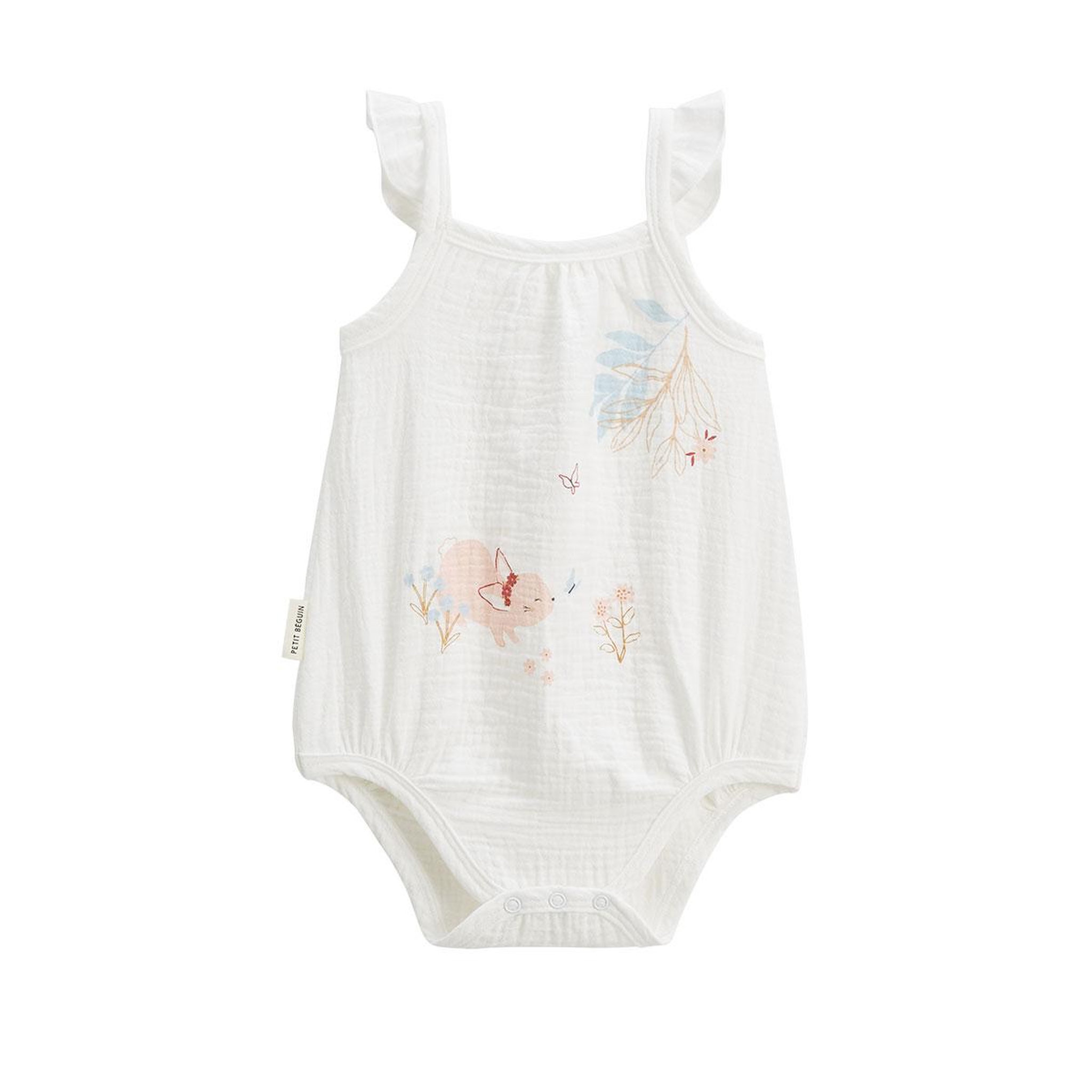 Voir la diapositive 6 : Petit Béguin Lot de 2 barboteuses bloomer bébé en gaze de coton Praline