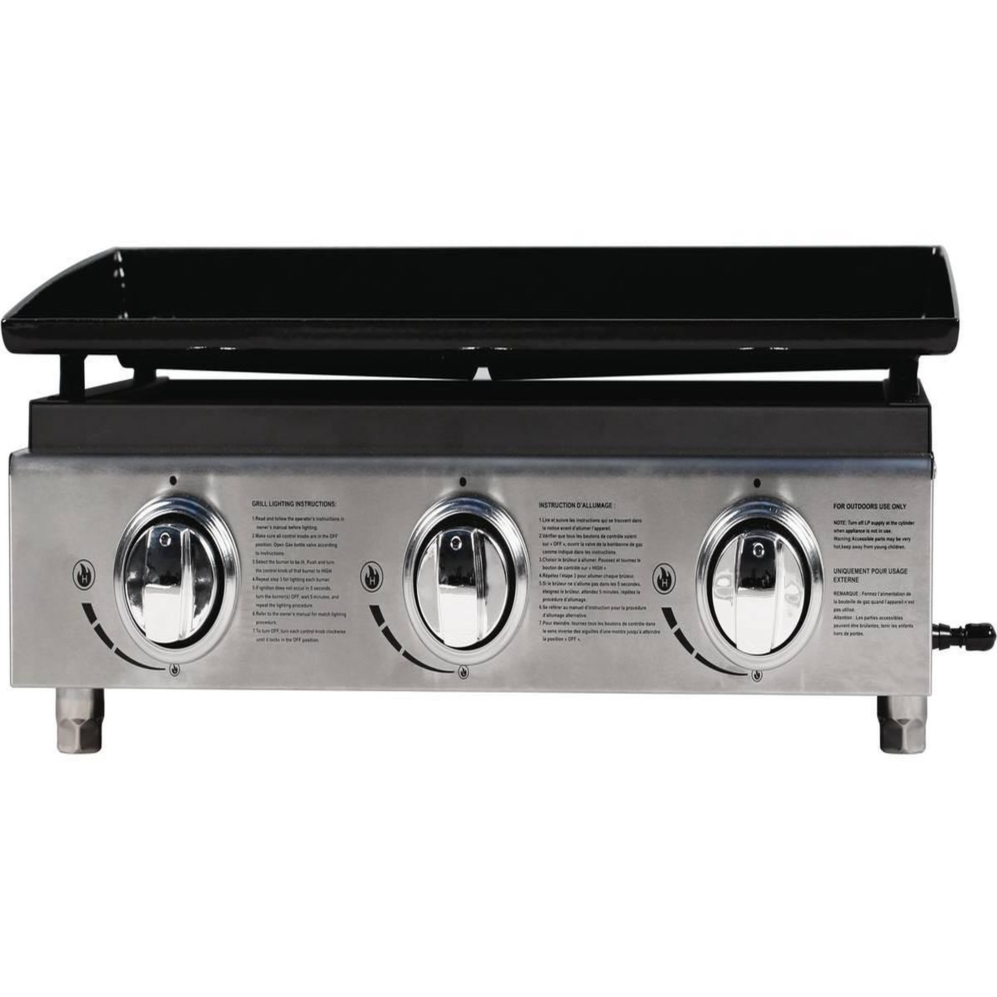 Voir la diapositive 3 : Habitat et Jardin Plancha  presto 3  - 3 brûleurs - 7.5kw - gris