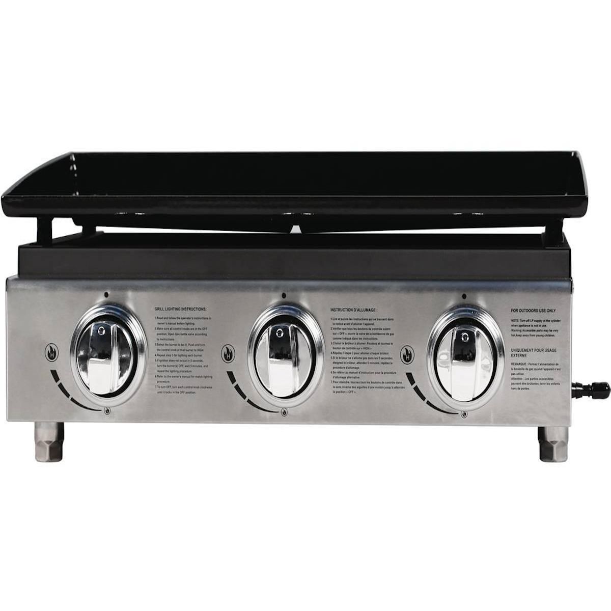 Habitat et Jardin Plancha  Presto 3  - 3 Brûleurs - 7.5kW - Gris