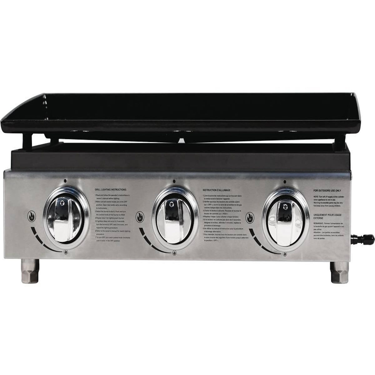 Habitat et Jardin Plancha  Presto 3  - 3 Brûleurs - 7.5kW - Gris