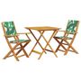 Voir la diapositive 2 : VIDAXL Ensemble de bistro 3 pcs motif de feuilles tissu et bois massif