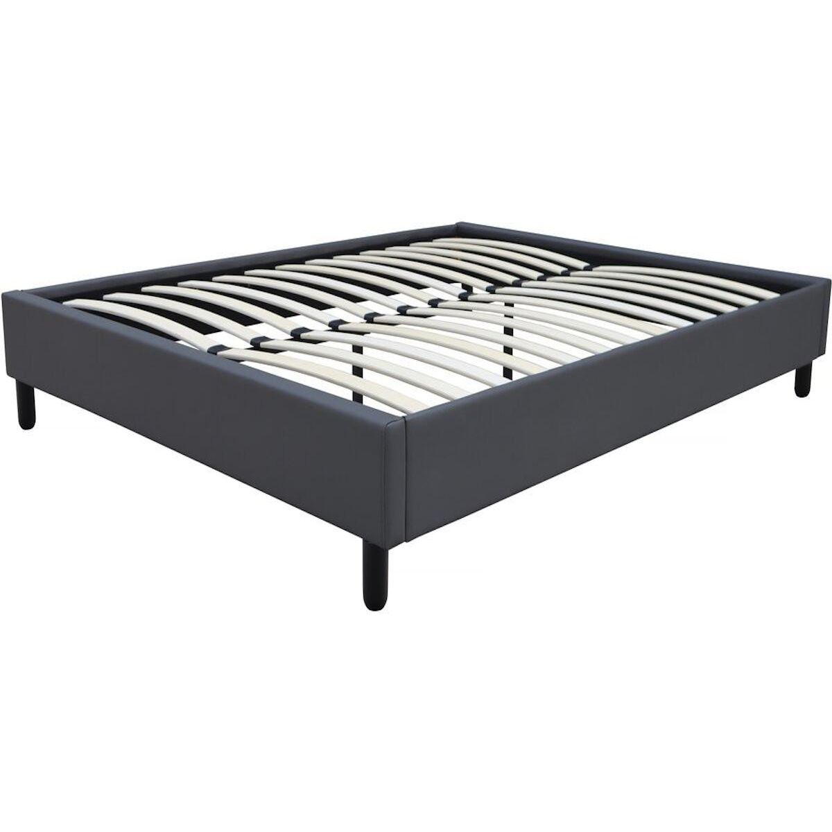 Habitat et Jardin Sommier  Andy  - 160 x 200 cm - PVC - Gris anthracite