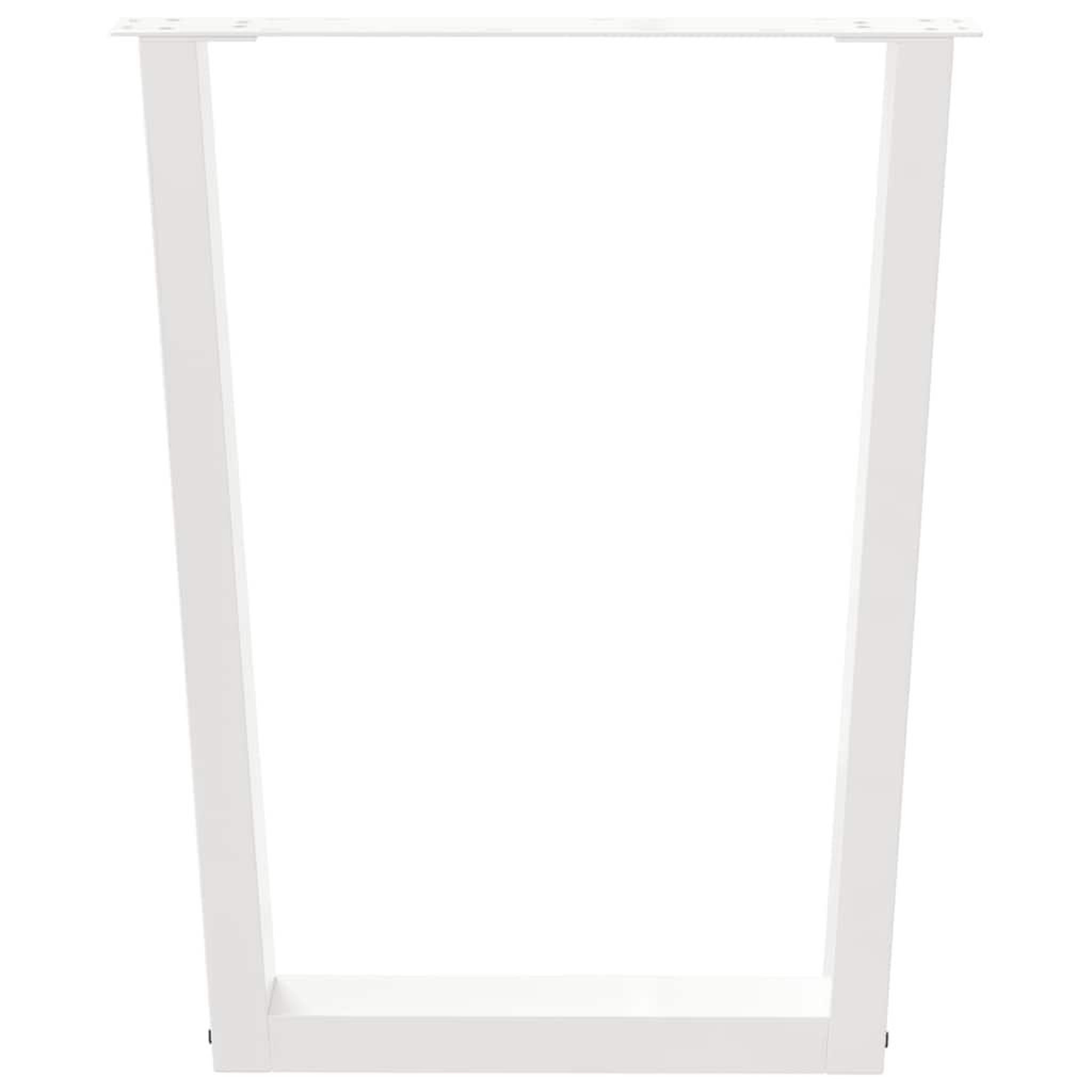 Voir la diapositive 5 : VIDAXL Pieds de table a manger forme V 2pcs blanc 60x(72-73,3)cm acier