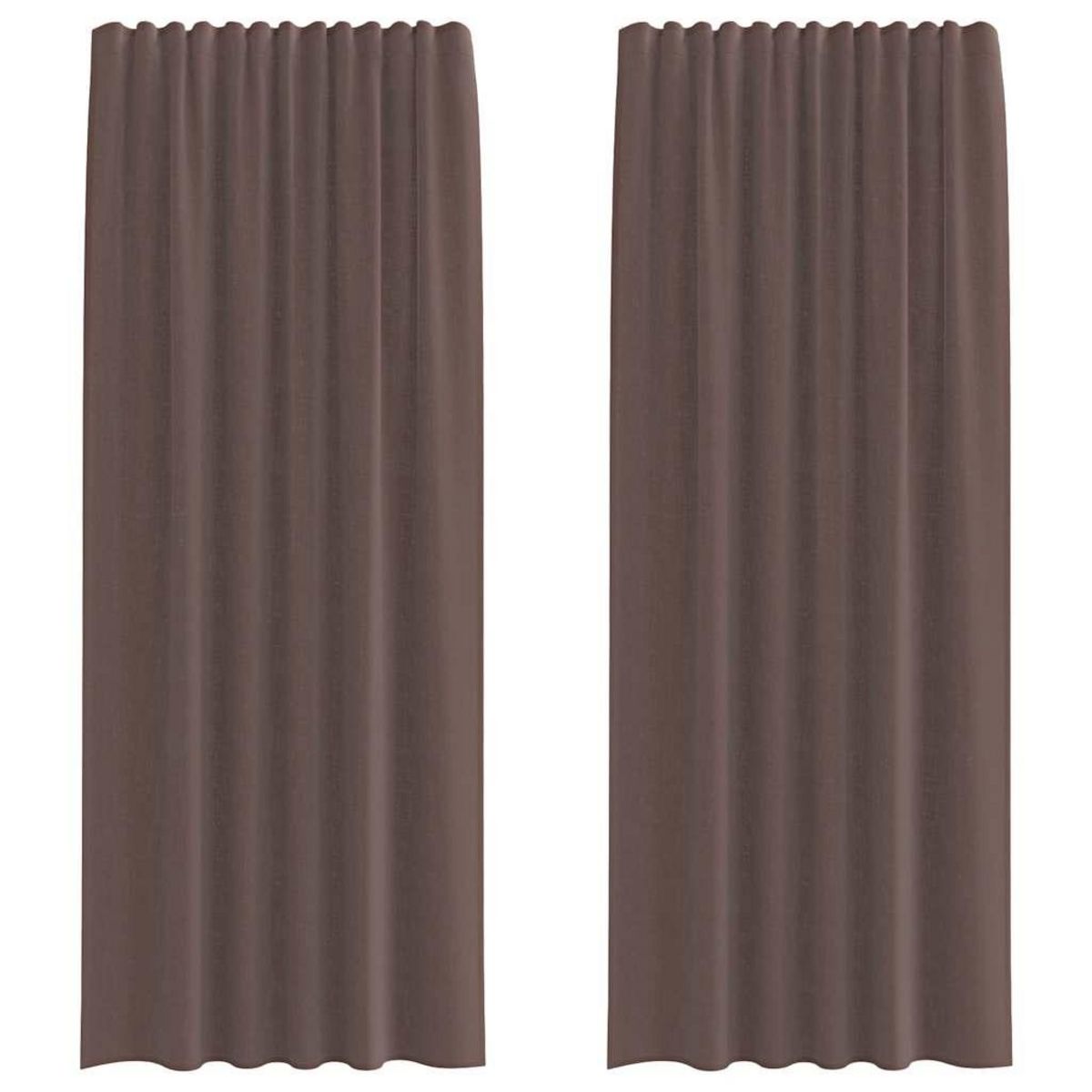 VIDAXL Rideaux en voile avec passants 2 pcs marron
