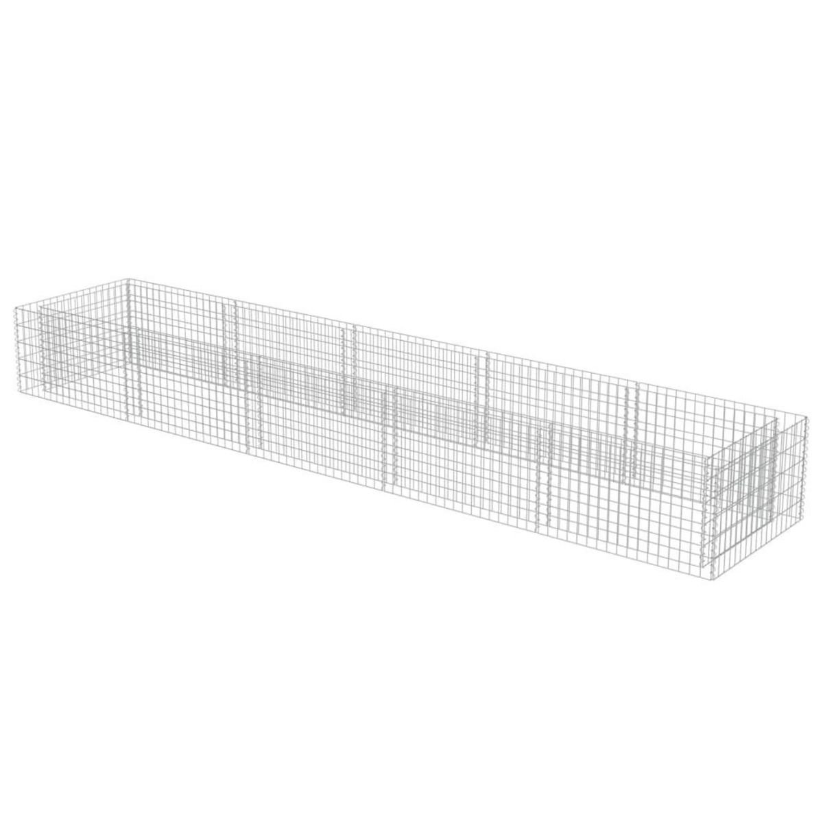 VIDAXL Lit sureleve a gabion Acier galvanise 450x90x50 cm